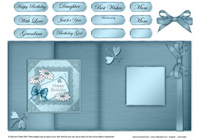 Daisies on Metallic Lace Fold Back Card
