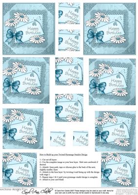 Daisies on Metallic Lace Twisted Pyramage Sheet