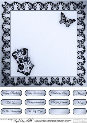 Elegant Boudoir Matching 8 x 8 Insert Panel and Greetings