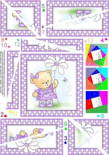 Hunney Bear Rosie has a Flower - Twisted Spiral Side Stacker