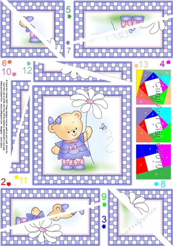 Hunney Bear Rosie has a Flower - Twisted Spiral Side Stacker