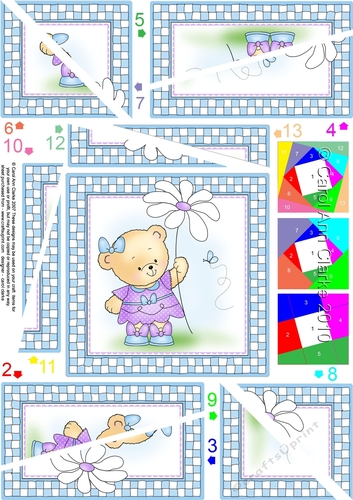 Hunney Bear Rosie has a Flower - Twisted Spiral Side Stacker