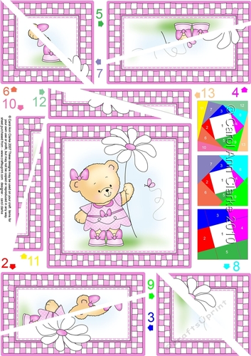 Hunney Bear Rosie has a Flower - Twisted Spiral Side Stacker