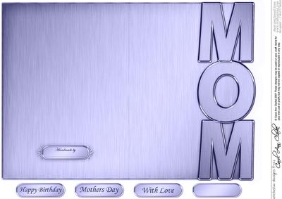5 x 7 Elegant Metallic Mom Shaped Card