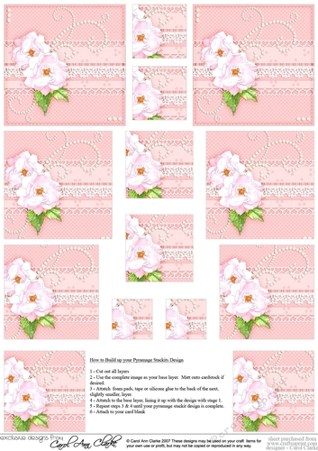A Touch of Elegance Flowers Pearls and Lace - Pyramage sheet