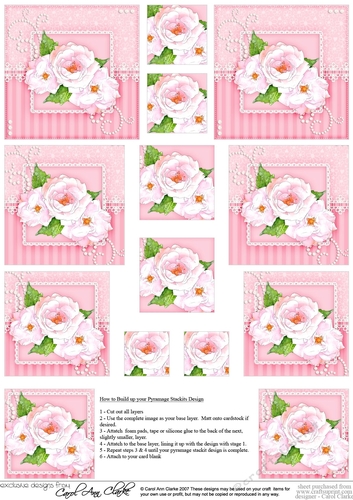 A Touch of Elegance Flowers Pearls and Lace - Pyramage sheet