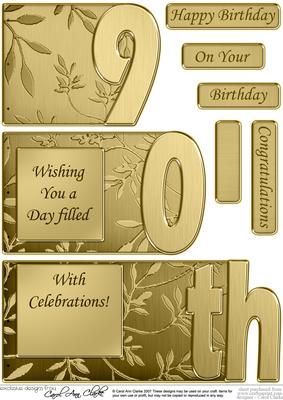 90th Elegant Metallic Book Sheet