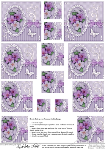 A Touch of Elegance Flowers Pearls and Lace - Pyramage sheet