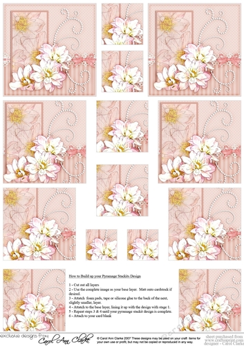 A Touch of Elegance Flowers Pearls and Lace - Pyramage sheet