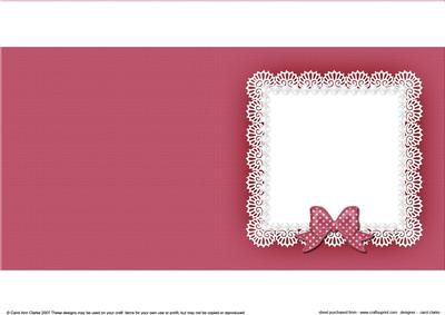 Square Pearls and Lace Card Front or Insert