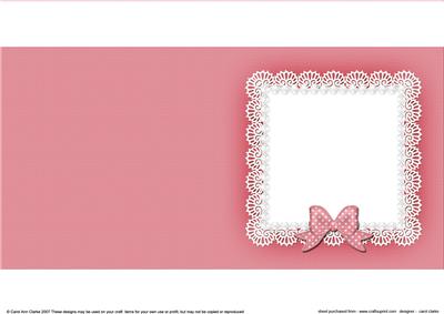 Square Pearls and Lace Card Front or Insert