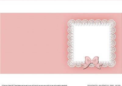 Square Pearls and Lace Card Front or Insert