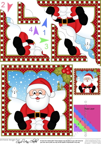 Christmas Santa Scalloped Corner Stacker