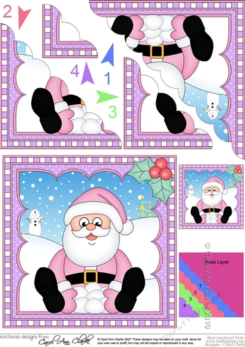 Christmas Santa Scalloped Corner Stacker