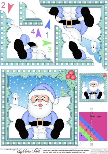 Christmas Santa Scalloped Corner Stacker