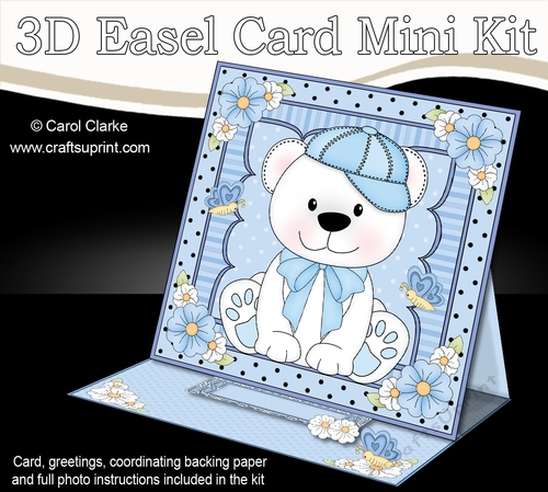3D Easel Card Mini Kit - Cute Little Teddy Bear