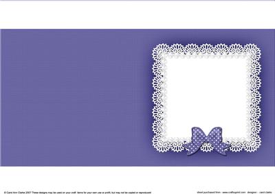 Square Pearls and Lace Card Front or Insert