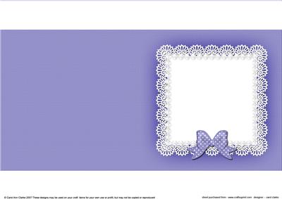 Square Pearls and Lace Card Front or Insert