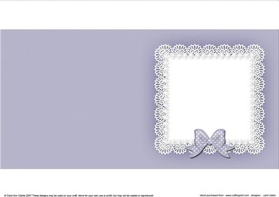 Square Pearls and Lace Card Front or Insert