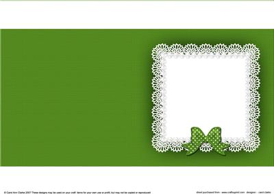 Square Pearls and Lace Card Front or Insert