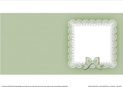 Square Pearls and Lace Card Front or Insert