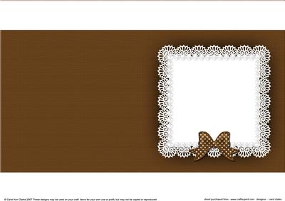 Square Pearls and Lace Card Front or Insert