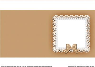 Square Pearls and Lace Card Front or Insert