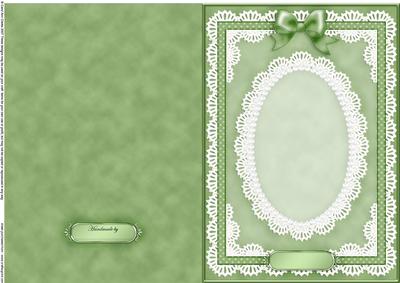 A5 Pearls, Lace and Ribbon Plain Card Base