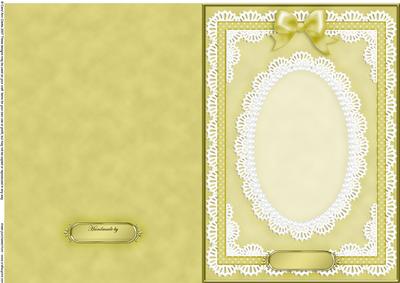 A5 Pearls, Lace and Ribbon Plain Card Base