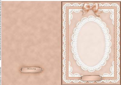 A5 Pearls, Lace and Ribbon Plain Card Base