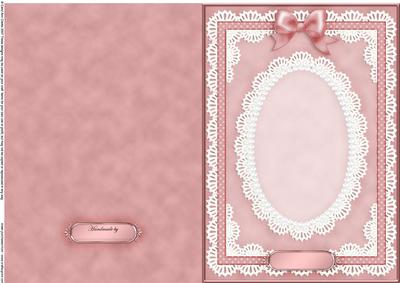 A5 Pearls, Lace and Ribbon Plain Card Base