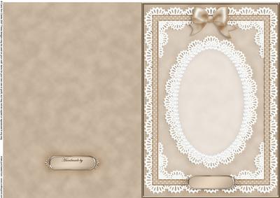 A5 Pearls, Lace and Ribbon Plain Card Base