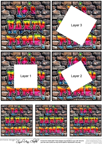 Its Party Time! - Graffiti Twisted Tunnel Topper