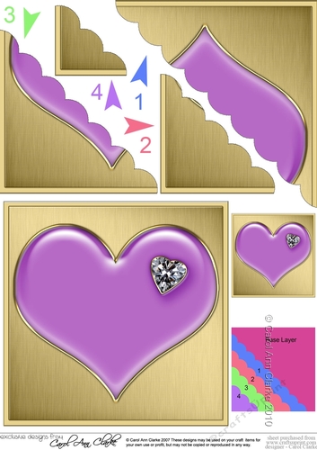 Romantic Enamel Heart  - Scallop Corner side stacker Topper