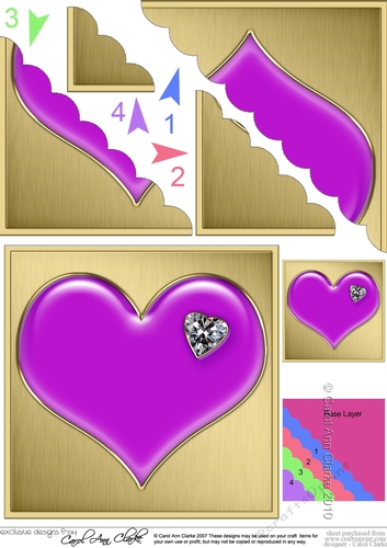 Romantic Enamel Heart  - Scallop Corner side stacker Topper