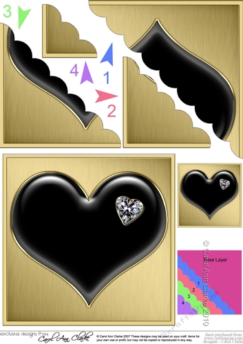 Romantic Enamel Heart  - Scallop Corner side stacker Topper