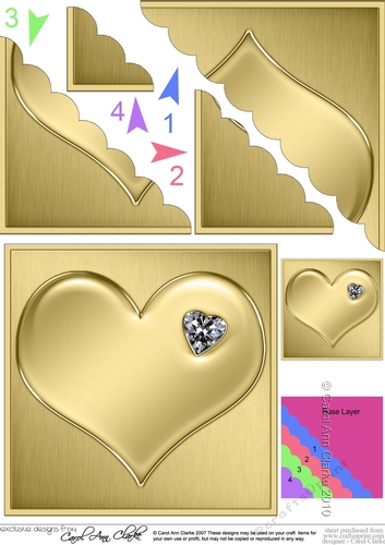 Romantic Enamel Heart  - Scallop Corner side stacker Topper