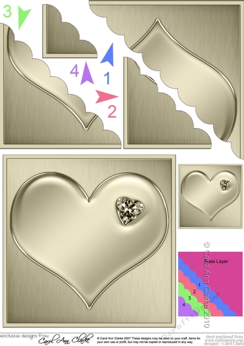 Romantic Enamel Heart  - Scallop Corner side stacker Topper