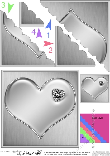 Romantic Enamel Heart  - Scallop Corner side stacker Topper