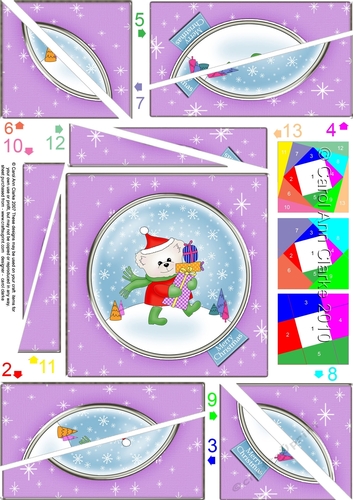 Cute Christmas Teddy- Twisted Spiral Side Stacker