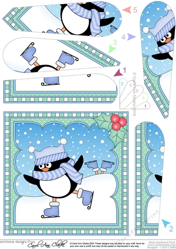 Christmas Penguin Fan Pyramage Topper