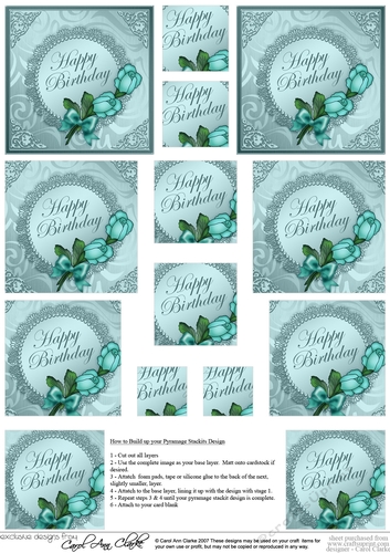 Roses and Metallic Lace - Pyramage sheet