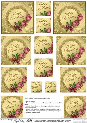 Roses and Metallic Lace - Pyramage sheet