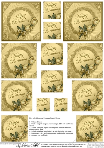 Roses and Metallic Lace - Pyramage sheet