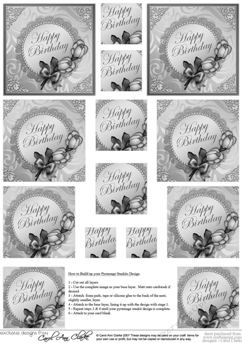 Roses and Metallic Lace - Pyramage sheet
