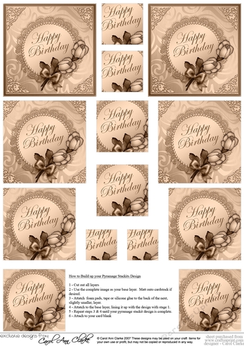 Roses and Metallic Lace - Pyramage sheet