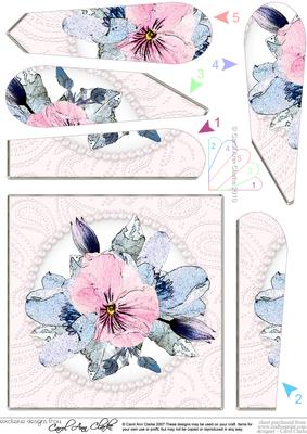 Posy and Pearls Quick Card with Fan Pyramage Topper