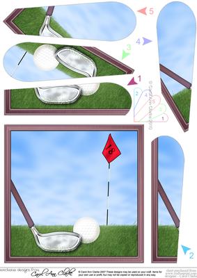 Golf Quick Card with Fan Pyramage Topper
