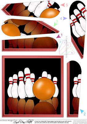 10 Pin Bowling Quick Card with Fan Pyramage Topper