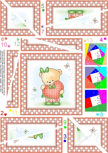 Hunney Bear Rosie has a Heart - Twisted Spiral Side Stacker